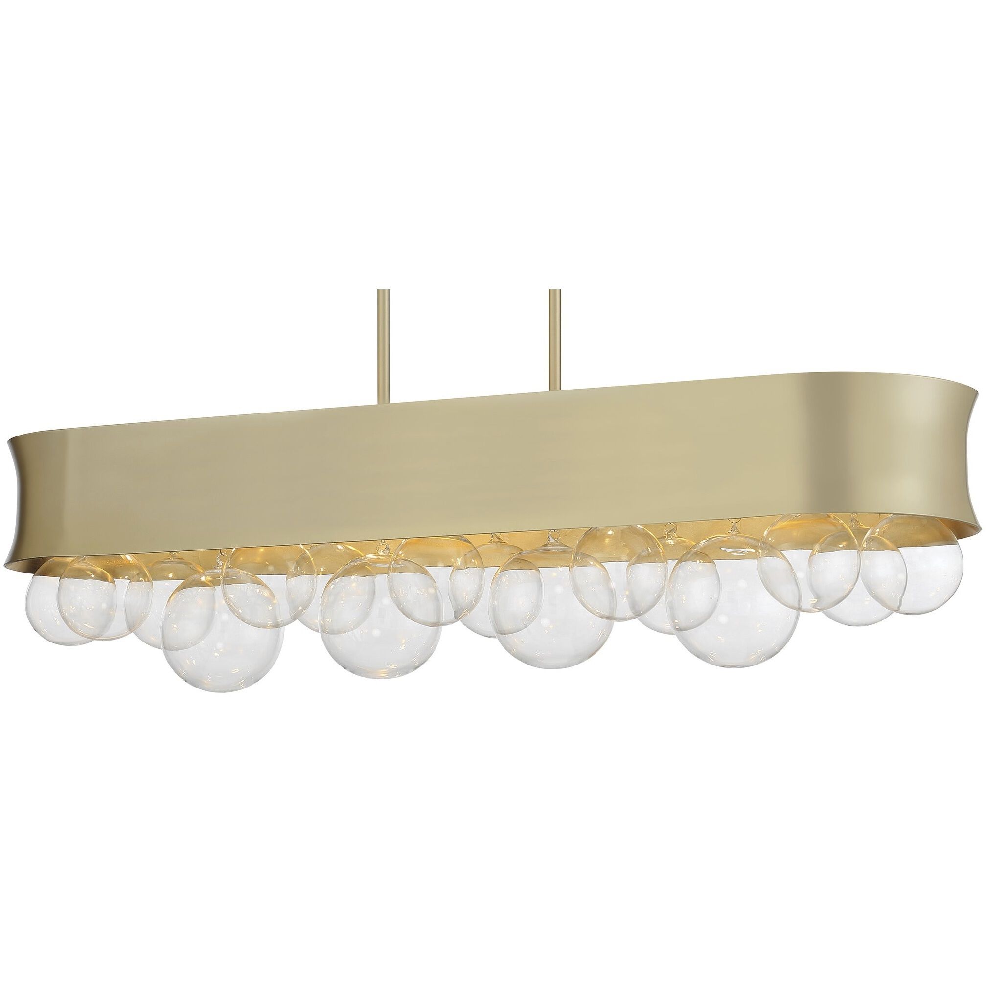 Verdi Square 6 Light 38.75 inch Soft Gold With Gold Leaf Island Light Ceiling Light